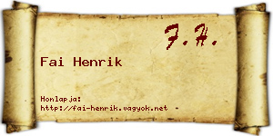 Fai Henrik névjegykártya