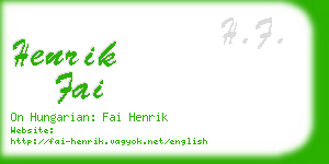 henrik fai business card